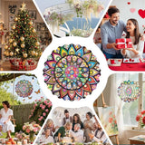 Yu Sen Kai Stainless Steel Wind Spinner, 9.84 Inch 3D Kinetic Hanging Sculpture, Multi Color Mandala Garden Art, Indoor Outdoor Decorative Ornament for Yard Patio Lawn