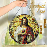 8-Inch Jesus Christian Suncatcher Ornament, Stained Glass Window Hanging & Christian Christmas Ornament, Religious Home Decor — Gift for Christians, Gifts for Christmas & Holidays, Religious Gifts