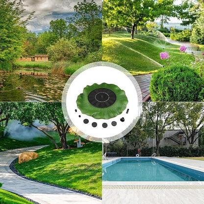 Solar Water Fountain - Garden Decor Solar Bird Fountain,Led Powered Ponds, Led Pond Pump Bird Bath, Lily Outdoor Ponds with 8 Nozzles, Water Pump for Outside Pond and Backyard