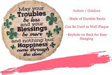 Spoontiques St Patrick's Day May Your Troubles Stepping Stone - Decorative Garden Stone for Yard, Patio, Garden or Walkway - Outdoor or Indoor Home Decor