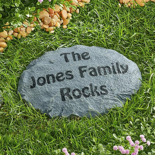 Let's Make Memories Personalized Rockin' Family Garden Stones - Garden Décor - Large - Customize Message