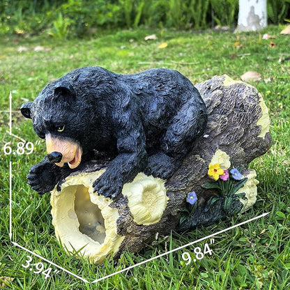 Decorative Gutter Downspout Extensions Statue,3" x 4" Downspout Extension Sculpture,Bear Decorative Rain Gutter Downspout Extension Figurine Decor Sculpture for Lawn Yard