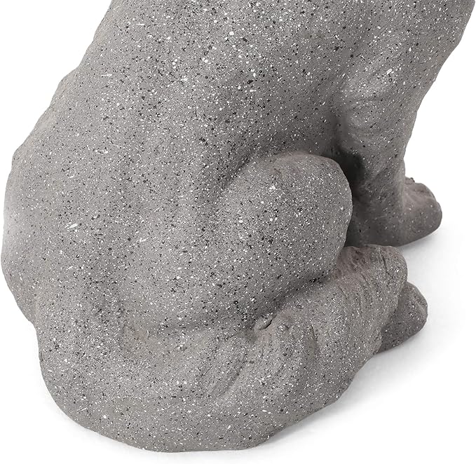 Christopher Knight Home Bluffton Outdoor Dog Statue, Stone Gray