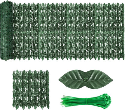 240x40 Inch Artificial Ivy Privacy Fence Screen, Faux Ivy Greenery Backdrop Ivy Vine Leaf Hedges Fencing Panels Greenery Wall Privacy for Patio, Balcony, Garden, Backyard Indoor Outdoor Decor