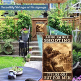 Long Range Shooting It's Like Golf But For Men Home Decor Retro Metal Tin Sign 8x12 inch