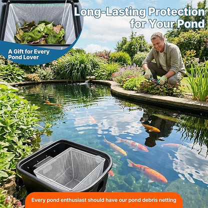 Pond Replacement Skimmer Debris Net - 15.75 X 12.75in Pond Skimmer Net for Outdoor Ponds Pool Debris Net Compatible with Aquascape Series 200 Pond Skimmer Filter, White