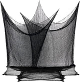 80 x 400 Halloween Decorations Creepy Cloth Indoor Outdoor, Scary Gauze Halloween Party Decorations, Spooky Home Decor Supplies for Table Tree Garden Doorway Haunted House Yard Skeleton (1PCS Black)