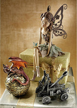 Design Toscano Fannie the Garden Fairy Indoor/Outdoor Shelf Sitting Statue, 12 Inch Tall, Cast Stone Resin, Full Color Finish