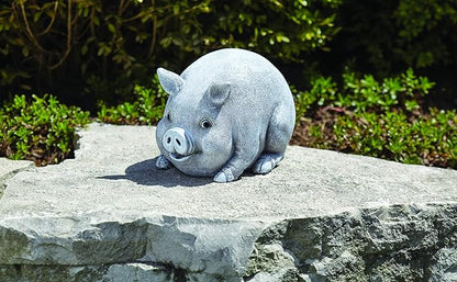 Roman - Pig Bluetooth Speaker Pudgy Pal, 6" H, Garden Collection, Resin and Stone, Decorative, Gift, Home Outdoor and Indoor Decor, Durable, Long Lasting