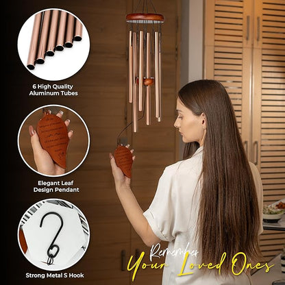 Best Memorial Wind Chimes for Outside - 32.5" Sympathy Wind Chimes Memorial Gifts for Loss of Loved One - in Remembrance Gifts - Best Bereavement Gift Idea for Loss of Loved One - Unique Funeral Gift