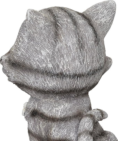Roman 7.5” Adorable Cat on Rock Garden Statue – Outdoor Figurine – Whimsical Yard, Lawn, or Patio Decor for Cat Lovers