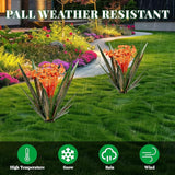 2Pcs Spring Metal Agave Plant Outdoor Decor Sculpture Flowers Mexican Yard Art Outdoor Garden Decoration Rustic Mums Metal Agave Garden Art for Patio Lawn Decorative Gifts