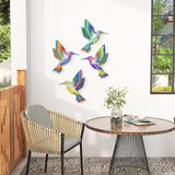 UXZCVIO Metal Cover 4 Hummingbird Garden Art Decoration, Home Garden Courtyard Outdoor Wall Decoration Sculpture