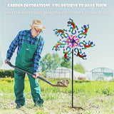 58" Metal Lizard Wind Spinner with Larger Garden Stake, Windmill,Wind Sculptures for Yard and Garden Lawn Patio Decor(Blue)
