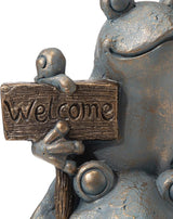 Glitzhome Stacked Frog Outdoor Statue Large Garden Sculpture Decoration, 28" H, Bronze