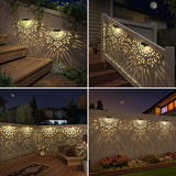 Solar Fence Lights Wall lihgts Outdoor Decorations 6 Pack Solar Step Lights Outdoor Waterproof LED Solar Powered Warm Yellow Decorative Lighting for Front Door, Backyard, Post(Black)