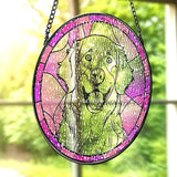 Personalized Pet Portrait Suncatcher Stained Glass Dog Ornament Remembrance Gifts for Dogs Lovers, Pet Memorial Gift for Dogs Memorial Gifts for Loss of Dog, Loss Sympathy Gift Window Hanging