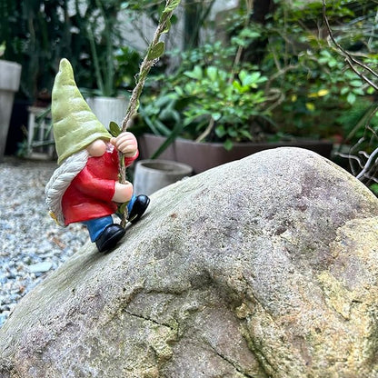 Hanging Gnome Statue Decoration, Climbing Gnomes Statue Figurine Ornament for Indoor Outdoor Home Decor, Gift for Women, Mom