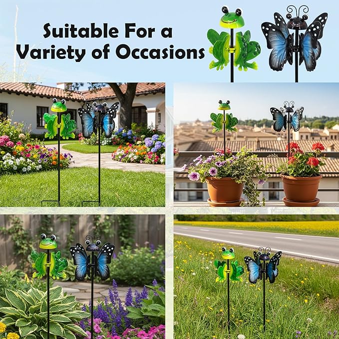 Metal Wind Spinners Outdoor from, Guangxie Set of 2 Garden Decor for Outside, Yard, Patio, Lawn