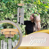 Living Hope Christian Memorial Wind Chimes for Loss of Loved One - Beautifully Packaged Sympathy Wind Chimes for Outside with Sympathy Card & Floral Keepsake - Religious Memorial Gifts for Loss (32")