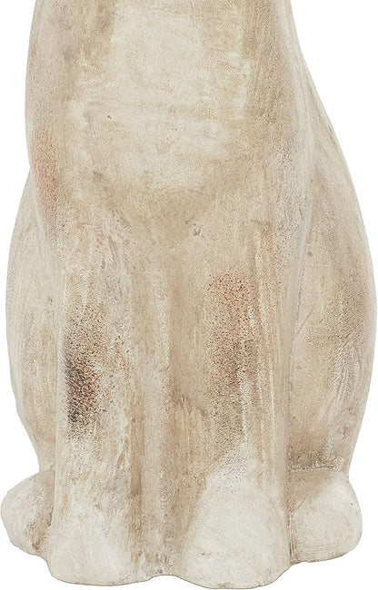 Deco 79 Polystone Rabbit Decorative Garden Sculpture Indoor Outdoor Garden Statue, Outdoor Sculpture 7" x 8" x 20", Gray