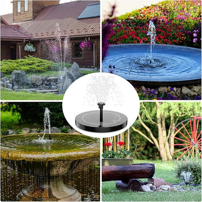 2.5W Solar Fountain for Bird Bath 2026 Upgraded, Solar Bird Bath Fountain with 4 Fixed Rods & 6 Nozzles for Garden, Pond, Pool, and Patio – No Battery Required, Attracts Hummingbirds & Wildlife