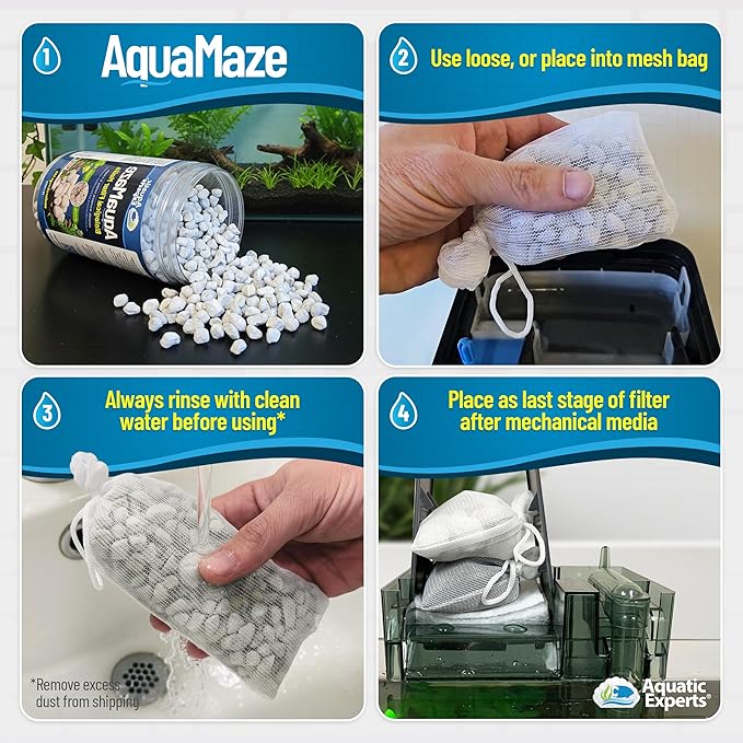 Aquatic Experts AquaMaze Aquarium Bio Media – 1L for Freshwater & Saltwater Tanks, Compatible with Canister, Sump & HOB Filters