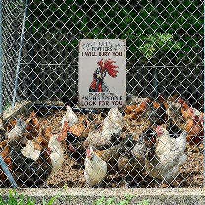 Funny Tin Signs Chicken Coop Decor Outdoor Vintage Rooster Gifts Yard-signs Decorative Signage For Farm and Garden 8×12 inches (G)