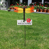 Garden Decor Metal Welcome Yard Stakes Spring Lawn Art Patio Decorative Plant Stake for Flower Pot Pathway Porch Backyard Indoor Outdoor Decoration (Dragonfly)