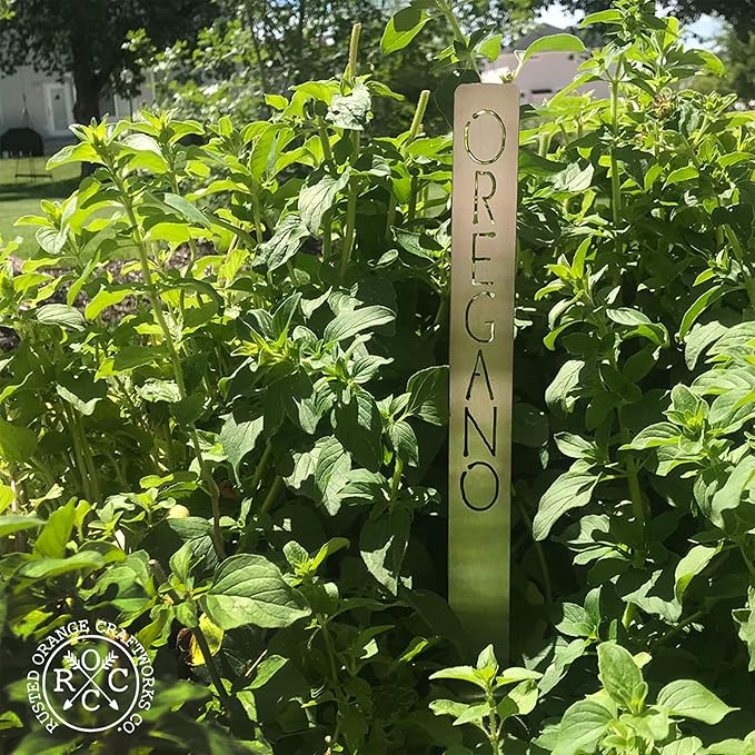 Customizable 12" Metal Garden Markers - Personalized Plant Labels, Herb & Vegetable Stakes, Outdoor Garden Signs, 80+ Varieties for Easy Plant ID (Single - 12 inches long)