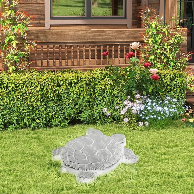 Stepping Stone Mold Turtle Shaped Concrete Cement Mould DIY Walk Maker Path Maker Mold for Garden Lawn Driveway Paving Paver Black