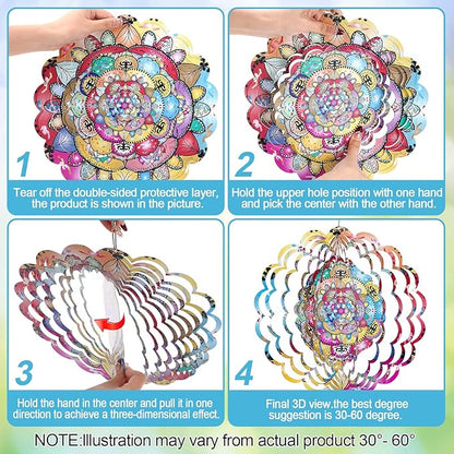 Wind Spinners Outdoor，Wind Spinner for Yard and Garden,3D Wind Spinner Butterfly Gifts for Mother/Friend/Boyfriend/Wife/Grandma,Outdoor Garden Decor Kinetic Yard Art Decoration