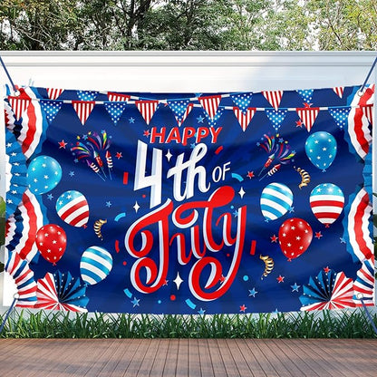 Large 4th of July Decorations Banner Outdoor Patriotic Memorial Day Independence Day Flag71x44 Inch, Flag Day Yard Sign Bunting Background for Photography for Indoor Home House Decor Party Supplies