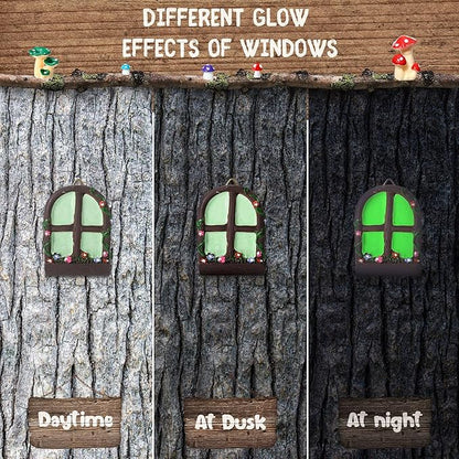 Jetec Gardening Gnome Statue Out The Door Tree Hugger Resin Mushroom Miniature Gnome Home Window Figurine for Trees Yard Garden Sculpture Decoration Supplies(Cool Style)