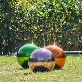 Stainless Steel Gazing Globe Mirror Ball, Decorative Gazing Balls for Garden, Reflective Smooth Garden Ball Sphere for Outdoor Yard Decoration (Purple, Dia: 14 inch)