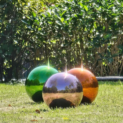 Stainless Steel Gazing Globe Mirror Ball, Decorative Gazing Balls for Garden, Reflective Smooth Garden Ball Sphere for Outdoor Yard Decoration (Purple, Dia: 14 inch)