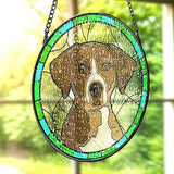 Personalized Dog Portrait Stained Glass Suncatcher Memorial Gift for Pet Lovers, Fur Memorial Gifts for Dogs Memorial Gifts for Loss of Dog, Pet Loss SunCatcher Pets Sympathy Gift Window Hanging