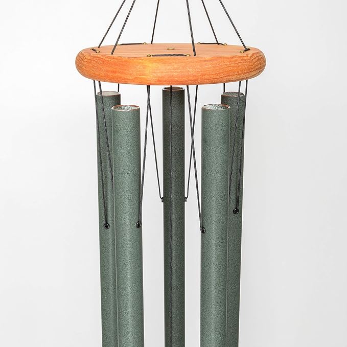 Festival 60-inch Redwood Wind Chime in Forest Green by Wind River for Patio, Backyard, Garden, and Outdoor décor. Made in the USA