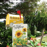 Spring Summer Sunflower Garden Flag 12x18 Inch Double Sided Burlap for Outside，Hello Sunshine Yard Sign Seasonal Holiday Outdoor Decoration