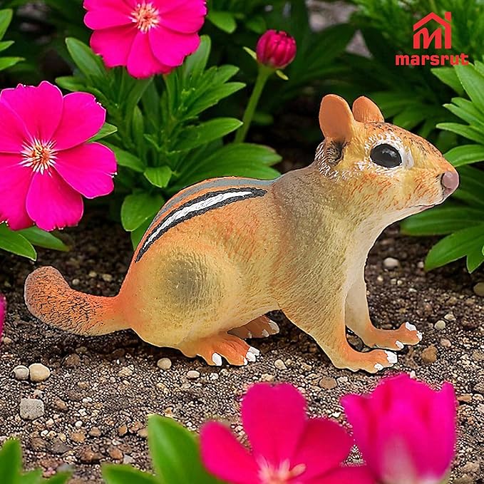 Chipmunk Figurine Sculpture for Home Decor, Chipmunk Animal Miniature Statue Figurine Model, Realistic Weather-resistant Figurines Statues for Lawn Yard Patio Porch Garden Decoration, Plastic Material
