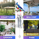 KY&BOSAM Blue Bird Wind Chime with Crystal Sympathy Wind Spinner Memorial Wind Chimes for Loss of Loved One Bereavement Gift in Memory Memorial Gifts for Loss of Mother Father Husband Condolences Gift