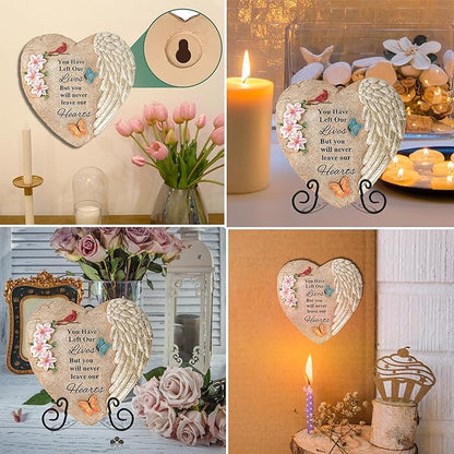 Memorial Garden Stones with Heartfelt Quote, Sympathy Gifts for Loss of Loved One, Bereavement Memorial Statue for Outdoor or Indoor Decor, Waterproof Stone for Grave Decoration(10 Inch)