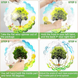 Hanging Decor Outdoor,Outdoor Garden Decor, Wind Spinners Outdoor Colorful Green Tree Hanging Decor,Ornaments Kinetic Yard Art, Valentine Gifts for Women-Big Green Tree Wind Spinners.