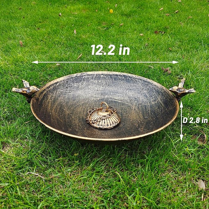 HOUYANG Diam 12.2 inchs Rain Chain Basin,Replacement for Standard Rain Chain Anchors,Outdoor Garden Yard Decor