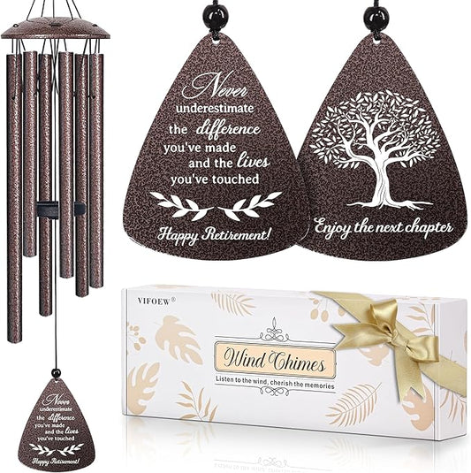 Retirement Gift for Woman Men, 32" Wind Chimes Retired Gifts, 2026 Happy Retirement Gifts for Women Coworker Colleague Boss Teachers Nurses Friends, Going Away Gift Ideas Retirement Decorations