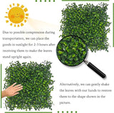 Artificial Grass Wall Panel,10"x 10"(12P) 4-Layer Leaf UV-Anti Greenery Faux Boxwood for Indoor,Outdoor Patio Balcony Privacy & Ivy Fence Covering Privacy, Garden, Backyard Wall Backdrop Decor