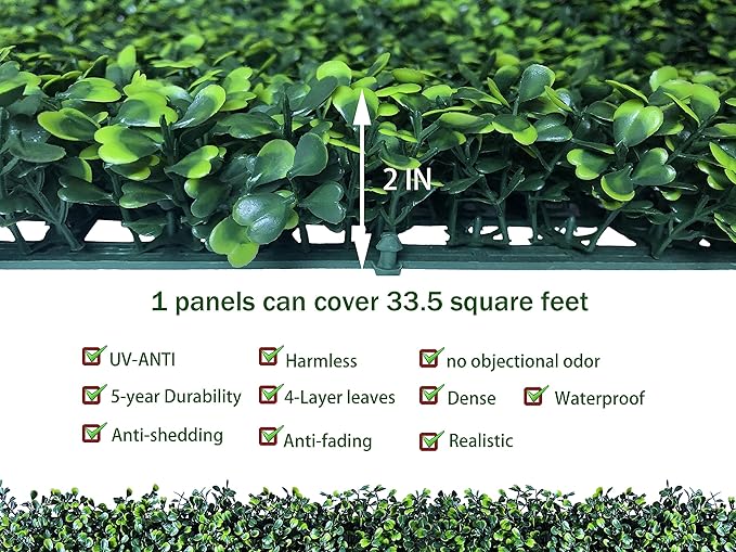 ODTORY Artificial Ivy Privacy Fence Wall Screen,40X120 in(33.5 sqft) UV-Anti Faux Boxwood Roll Panels Greenery Backdrop Ivy Vine Leaf Hedges Fence Panels for Indoor Outdoor Green Wall Decor