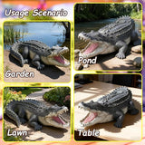 Teaeeno Garden Alligator Outdoor Decor,Crocodile Sculpture for Stuff Pond Decor,Florida Alligator Sculpture for Yard Art,Realistic Wild Animal,Reptile Figure,Florida Alligator,Perfect for Man