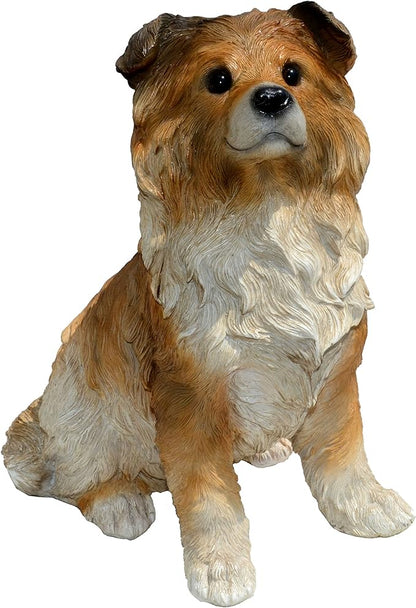 Sheep Collie Puppy L by Michael Carr Designs - Outdoor Puppy Dog Figurine for Gardens, patios and lawns (80107)