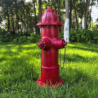 Garden Fire Hydrant Outdoor Statue, Fire Hydrant Puppy Pee Training Post Figurine, Sculpture for Dog to Peed on Yard Decor, Funny Decor Statues for Backyard Patio Lawn Porch (Deep Red)
